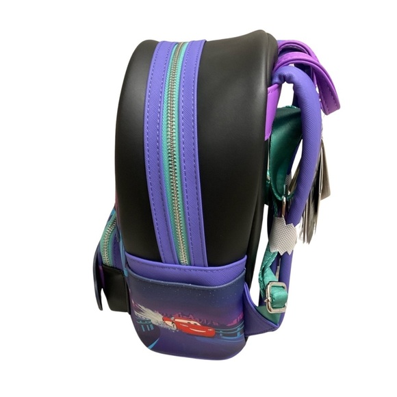 NWT Loungefly Disney Cars Lightning McQueen & Sally Light-Up Backpack & Wallet - Picture 4 of 8